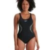 Speedo Placement Muscleback Swimsuit - Black/Blue 2 Speedo Placement Muscleback Swimsuit - Black/Blue -Aqua Wear Shop PlacementMusclebackSwimsuit BlackBlue 1