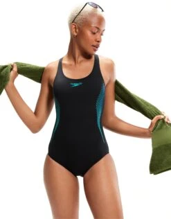 Speedo Placement Muscleback Swimsuit - Black/Green -Aqua Wear Shop PlacementMusclebackSwimsuit BlackBlue 4 5dc7f9b1 7920 4112 8276 0f09a8ee90da