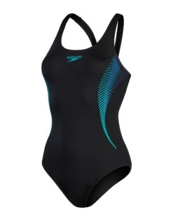 Speedo Placement Muscleback Swimsuit - Black/Green -Aqua Wear Shop PlacementMusclebackSwimsuit BlackBlue 5