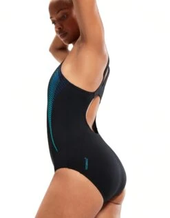 Speedo Placement Muscleback Swimsuit - Black/Green -Aqua Wear Shop PlacementMusclebackSwimsuit BlackBlue 7