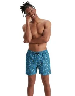 Speedo Printed Leisure 16" Swim Watershorts - Blue