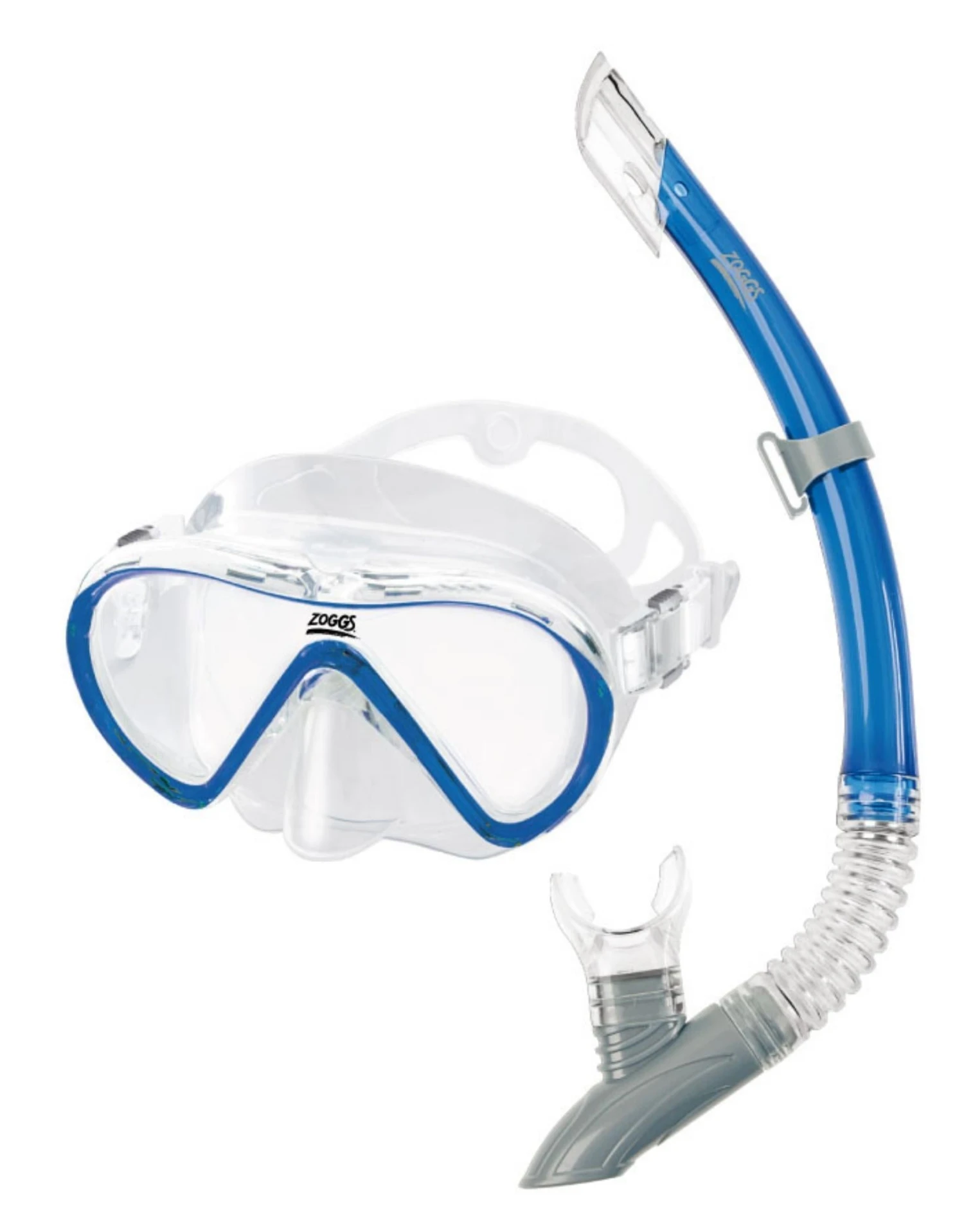 Zoggs Reef Explorer Snorkel Set - Clear / Blue 3 Zoggs Reef Explorer Snorkel Set - Clear / Blue
