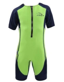 Stingray HP Short Sleeve Kids Wetsuit - Green/Navy -Aqua Wear Shop STINGYSTINGRAY 4