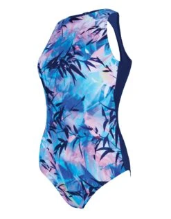 Zoggs Sasaya High Front Swimsuit - Navy/Blue -Aqua Wear Shop SasayaHighFrontSwimsuit 2
