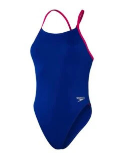 Speedo Solid Tieback Swimsuit - Blue/Pink -Aqua Wear Shop SolidTiebackSwimsuit BluePink