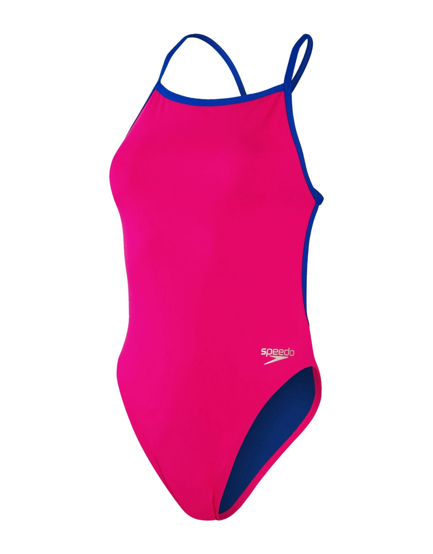 Speedo Solid V Back Swimsuit - Pink/Blue 8 Speedo Solid V Back Swimsuit - Pink/Blue - Image 6
