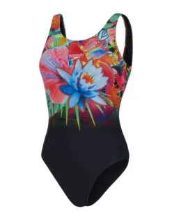 Speedo Digital Placement U-Back Swimsuit - Black/Multi -Aqua Wear Shop Speedo Digital Placement U Back Swimsuit Black Multi 3
