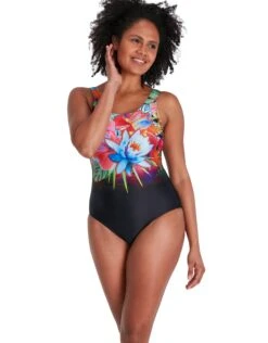 Speedo Digital Placement U-Back Swimsuit - Black/Multi -Aqua Wear Shop Speedo Digital Placement U Back Swimsuit Black Multi 6