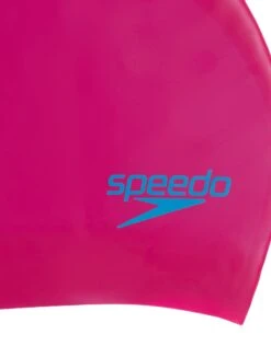 Speedo Junior Long Hair Silicone Swim Cap - Pink -Aqua Wear Shop Speedo Junior Long Hair Cap Pink 2