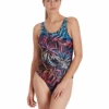 Speedo Placement U-Back Swimsuit - Black/Red -Aqua Wear Shop Speedo Placement U Back Swimsuit Black Red front