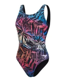 Speedo Placement U-Back Swimsuit - Black/Red 11 Speedo Placement U-Back Swimsuit - Black/Red -Aqua Wear Shop Speedo Placement U Back Swimsuit Side View 1