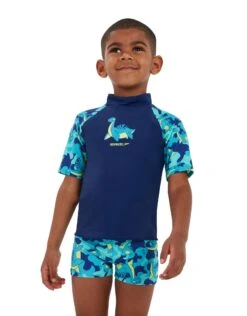 Speedo Tots Boys Printed Sun Protection Set - Blue -Aqua Wear Shop Speedo Printed Sun Protection Set Blue 5