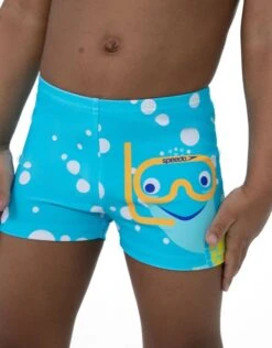 Speedo Tots Boys Tommy Turtle Placement Aquashorts - Aqua Blue -Aqua Wear Shop Speedo Tommy Turtle Placement Aquashorts 4
