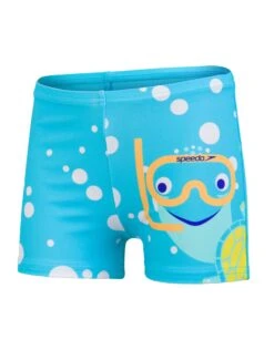 Speedo Tots Boys Tommy Turtle Placement Aquashorts - Aqua Blue -Aqua Wear Shop Speedo Tommy Turtle Placement Aquashorts 6