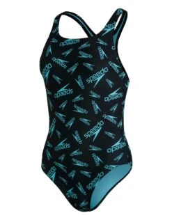 Speedo Boom Logo Allover Medalist Swimsuit - Blue -Aqua Wear Shop SpeedoBoomLogoAlloverMedalistSwimsuit 2
