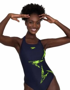 Speedo Boomstar Placement Racerback - Navy/Yellow
