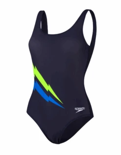 Speedo Core Placement U-Back Swimsuit - Navy/Blue/Yellow -Aqua Wear Shop SpeedoCorePlacementU Back Navy Blue Yellow 3