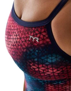 TYR StarHex Durafast Elite Diamondfit Swimsuit - Red/Multi -Aqua Wear Shop StarHexDurafastEliteDiamondfitSwimsuit RedMulti 2