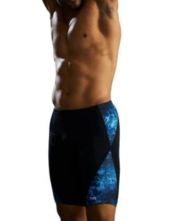 TYR Diploria Durafast Lite Blade Splice Swim Jammer - Blue/Green -Aqua Wear Shop TYRDiploriaDurafastLiteBladeSpliceSwimJammer BlueGreen 8