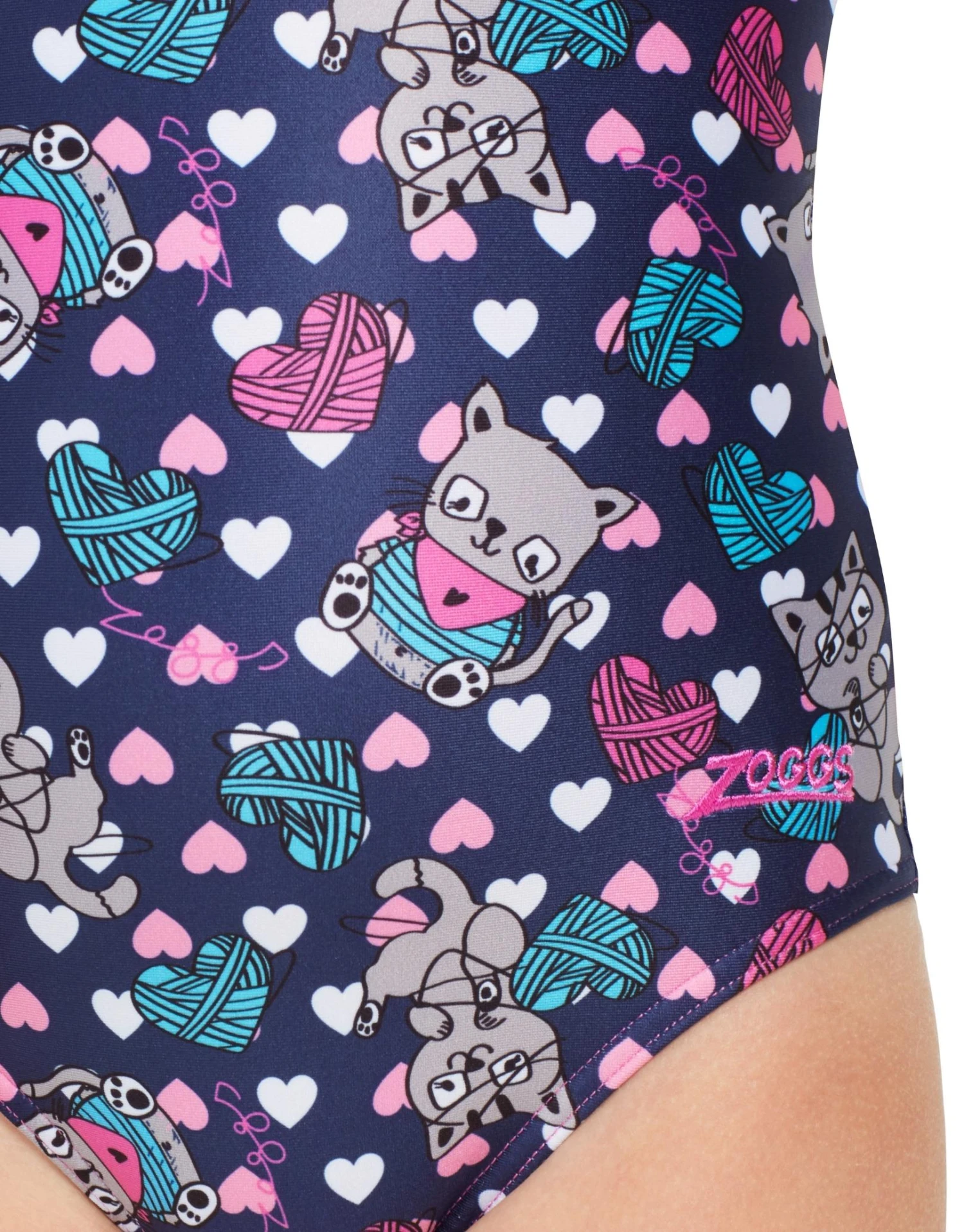 Zoggs Tots Girls Kitty Actionback Swimsuit 5 Zoggs Tots Girls Kitty Actionback Swimsuit - Image 3