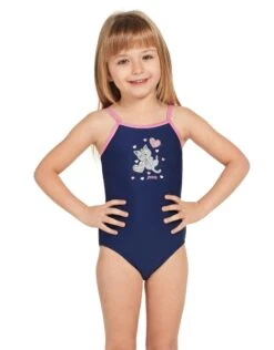 Zoggs Tots Girls Kitty Classicback Swimsuit