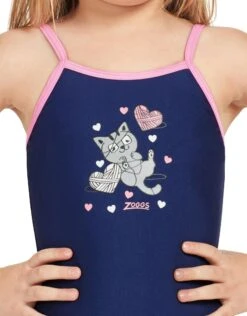 Zoggs Tots Girls Kitty Classicback Swimsuit -Aqua Wear Shop TotsGirlsKittyClassicbackSwimsuit 3