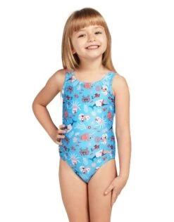 Zoggs Tots Girls Sea Disco Scoopback Swimsuit