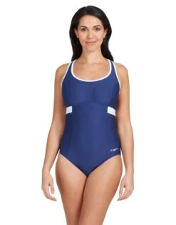 Zoggs Dakota Crossback Swimsuit - Navy/White