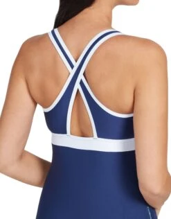 Zoggs Dakota Crossback Swimsuit - Navy/White -Aqua Wear Shop Zoggs Dakota Crossback Navy White 7