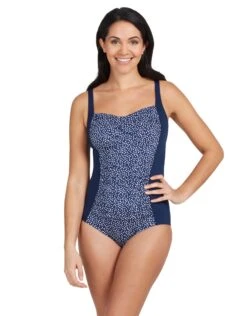 Zoggs Martinique Ruched Front Adjustable Swimsuit - Navy -Aqua Wear Shop Zoggs Martinique Ruched Front Swimsuit 4
