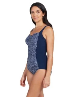 Zoggs Martinique Ruched Front Adjustable Swimsuit - Navy -Aqua Wear Shop Zoggs Martinique Ruched Front Swimsuit 5