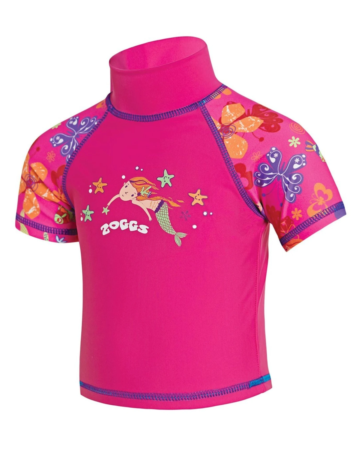 Zoggs Tots Girls Sun Protection Top - Pink 3 Zoggs Tots Girls Sun Protection Top - Pink