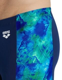 Arena Tie Dye Effect Print Allover Swim Jammer - Navy/Neon Blue -Aqua Wear Shop arena tie dye jammer blue 3