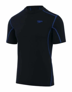 Speedo Mens Tech Short Sleeve Rash Top - Black/Blue -Aqua Wear Shop speedorashshirtblackblue 813495f776 1