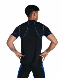 Speedo Mens Tech Short Sleeve Rash Top - Black/Blue -Aqua Wear Shop speedorashshirtblackblue 813495f776 2