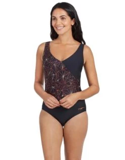 Zoggs Vintage Geo Crossover V Back Swimsuit 13 Zoggs Vintage Geo Crossover V Back Swimsuit -Aqua Wear Shop vintagegeovback 4